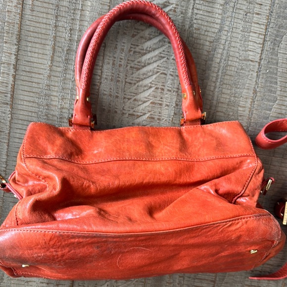 Tory Burch Orange Leather Handbag and Wallet Set - Picture 7 of 12